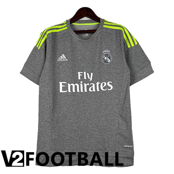 Real Madrid Retro Football Shirt Away Grey 2015-2016