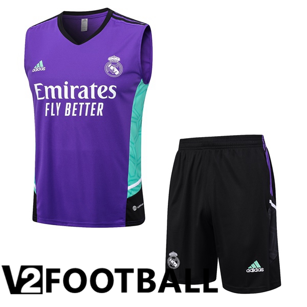 Real Madrid Soccer Vest + Shorts Purple 2023/2024