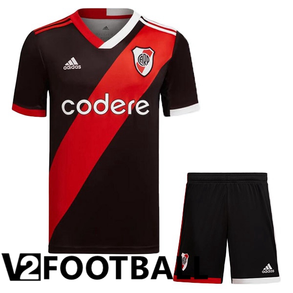 River Plate Kids Soccer Shirt Third Black Red 2023/2024