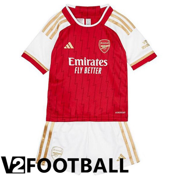 Arsenal Kids Soccer Shirt Home Red White 2023/2024