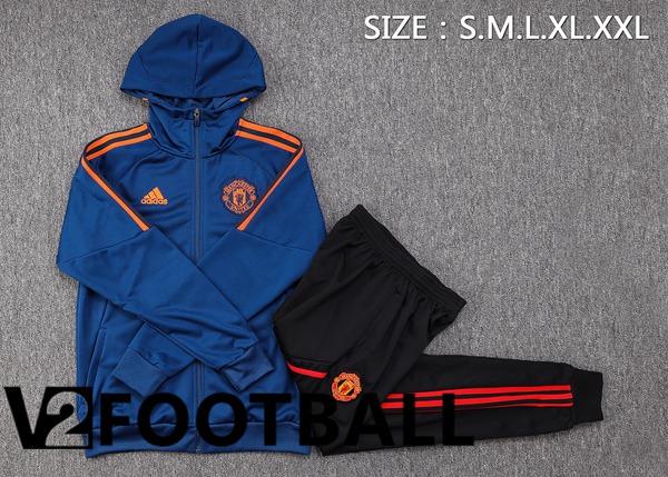 Manchester United Training Tracksuit Hoodie Blue 2023/2024