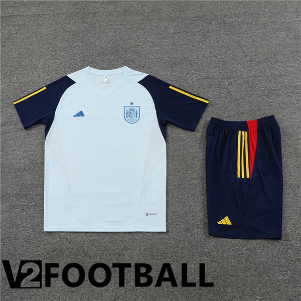 Spain Training T Shirt + Shorts Blue 2023/2024