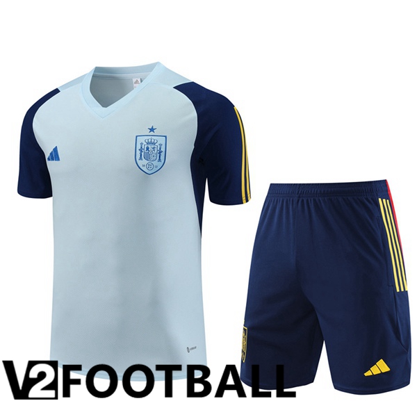 Spain Training T Shirt + Shorts Blue 2023/2024