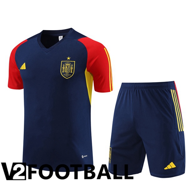 Spain Training T Shirt + Shorts Royal Bluee 2023/2024