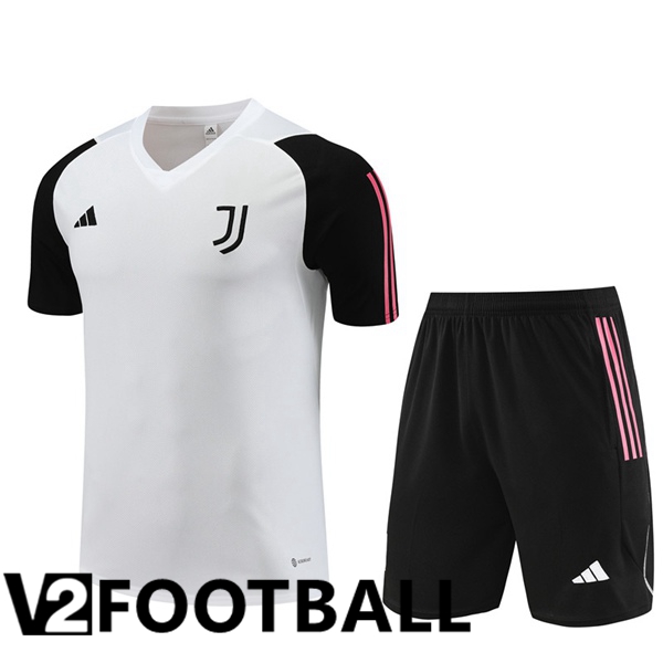 Juventus Training T Shirt + Shorts White 2023/2024