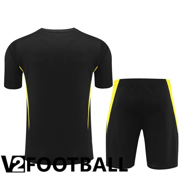 Juventus Training T Shirt + Shorts Black 2023/2024