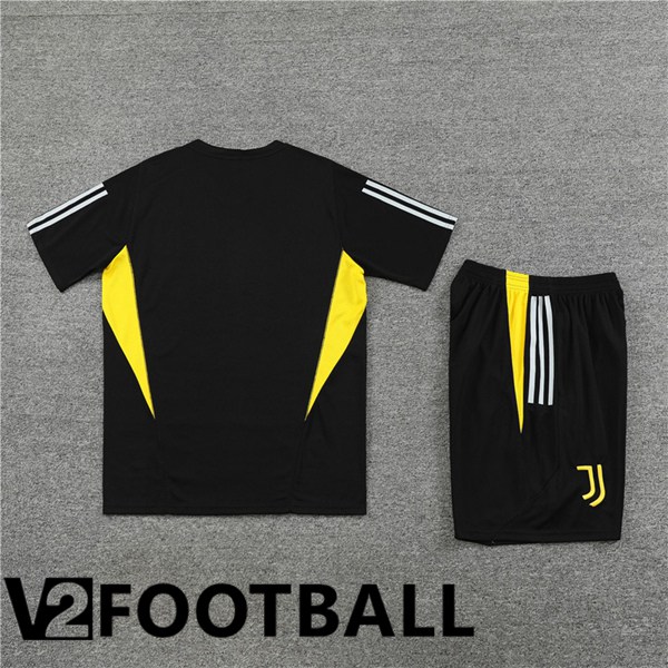 Juventus Training T Shirt + Shorts Black 2023/2024