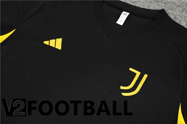 Juventus Training T Shirt + Shorts Black 2023/2024