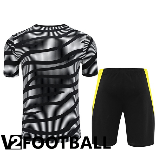 Juventus Training T Shirt + Shorts Black White 2023/2024