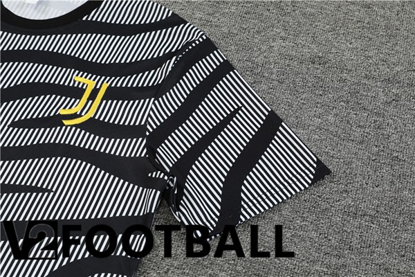 Juventus Training T Shirt + Shorts Black White 2023/2024