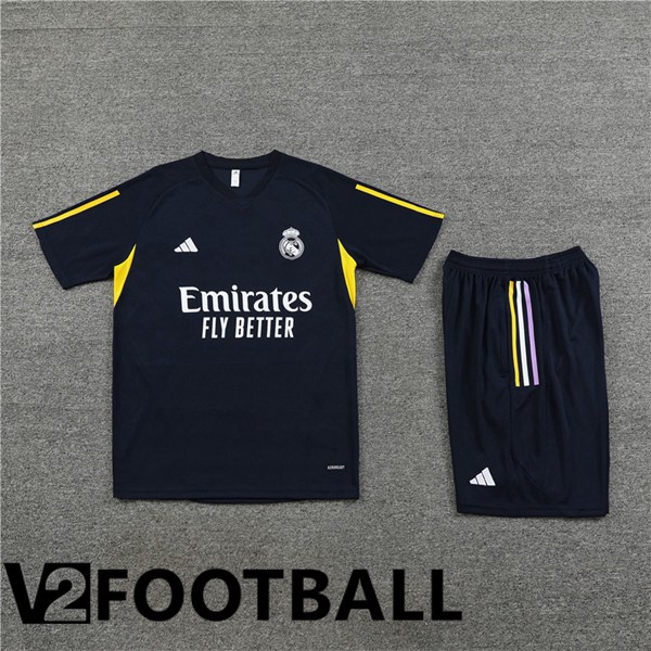 Real Madrid Training T Shirt + Shorts Royal Bluee 2023/2024