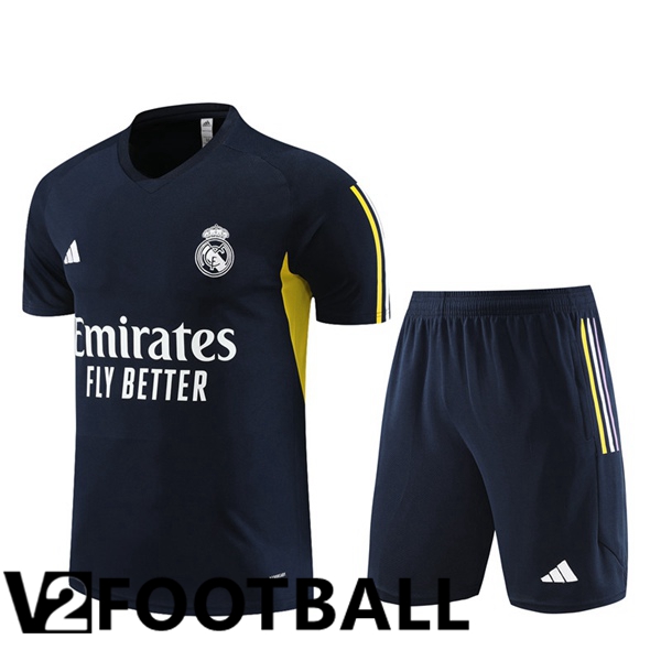 Real Madrid Training T Shirt + Shorts Royal Bluee 2023/2024