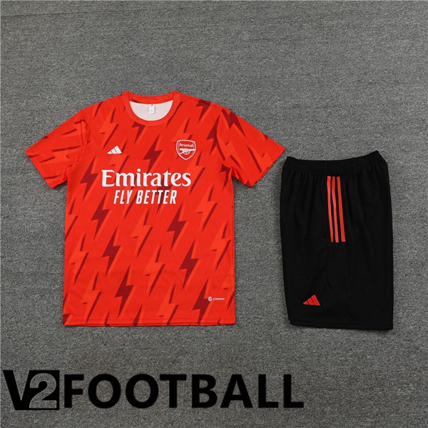 Arsenal Training T Shirt + Shorts Orange 2023/2024