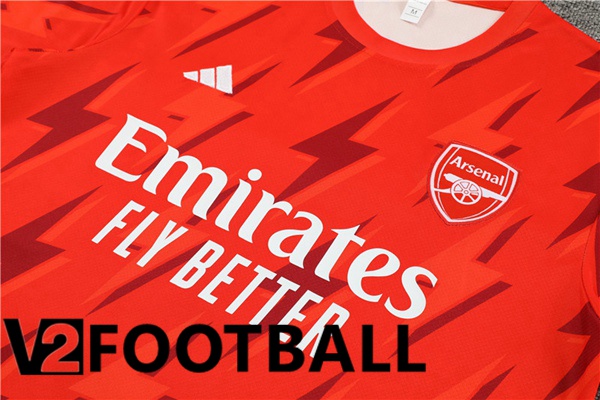 Arsenal Training T Shirt + Shorts Orange 2023/2024