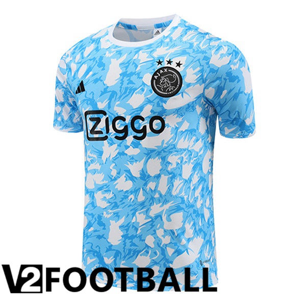 AFC Ajax Training T Shirt Blue White 2023/2024