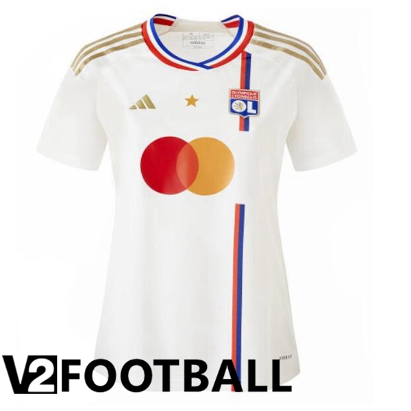 Lyon OL Womens Soccer Shirt Home White 2023/2024