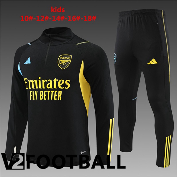 Arsenal Kids Training Tracksuit Suit Black 2023/2024