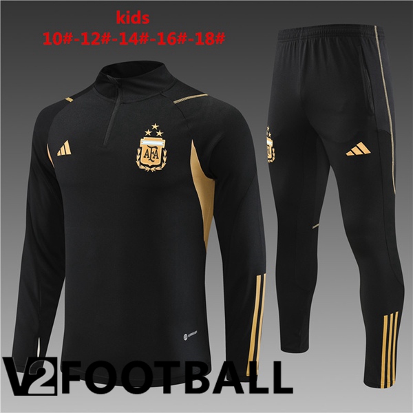 Argentina Kids Training Tracksuit Suit Black 2023/2024