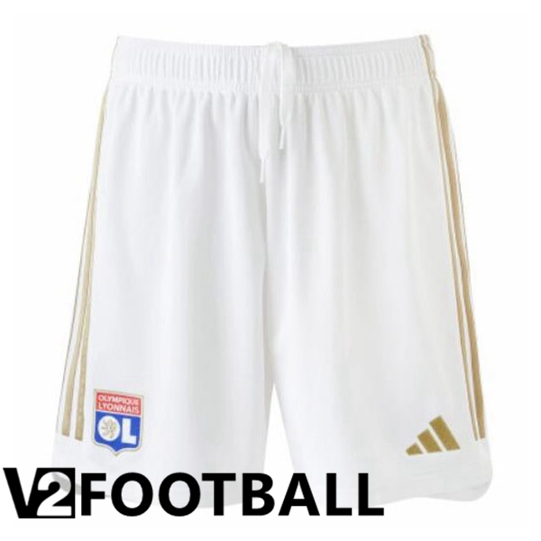 Lyon OL Soccer Shorts Home White 2023/2024