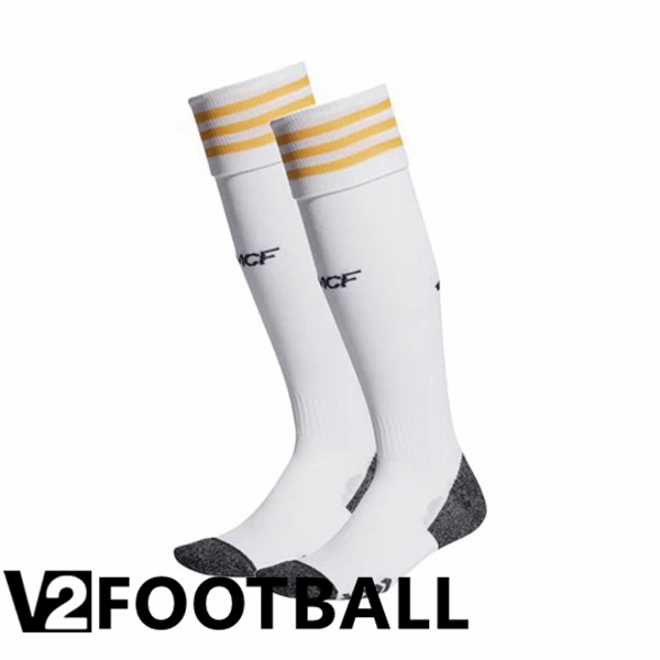 Real Madrid Soccer Socks Home White 2023/2024