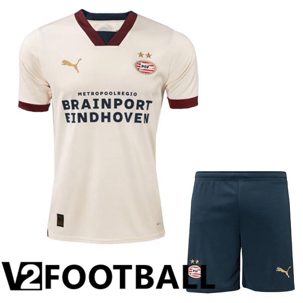 PSV Eindhoven Kids Soccer Shirt Away Brown 2023/2024