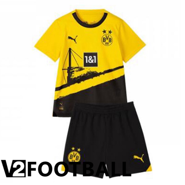 Dortmund BVB Kids Soccer Shirt Home Yellow Black 2023/2024