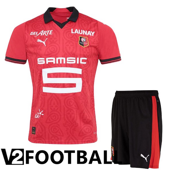 Stade Rennais Kids Soccer Shirt Home Red 2023/2024