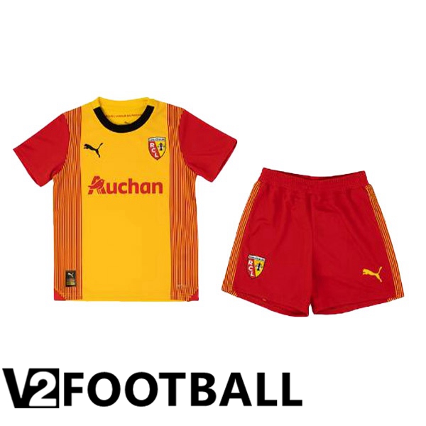 RC Lens Kids Soccer Shirt Home Yellow Red 2023/2024