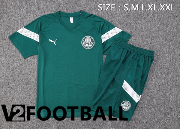 Palmeiras Training T Shirt + Shorts Green 2023/2024