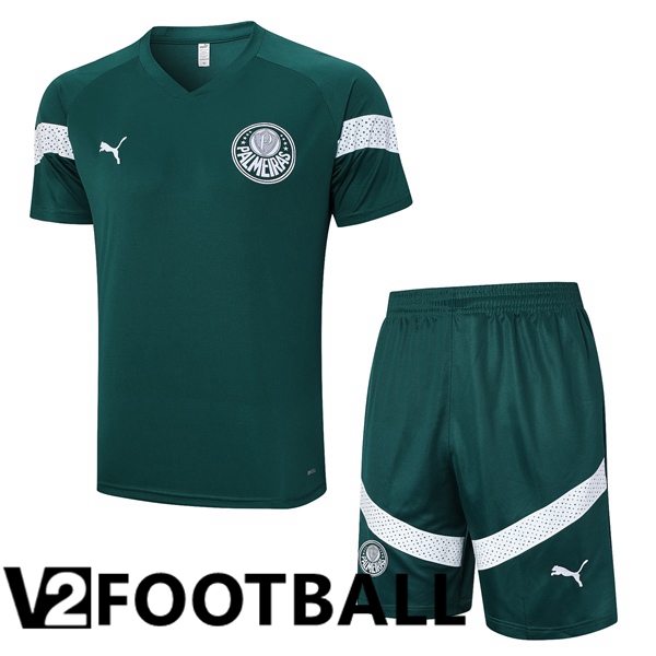 Palmeiras Training T Shirt + Shorts Green 2023/2024