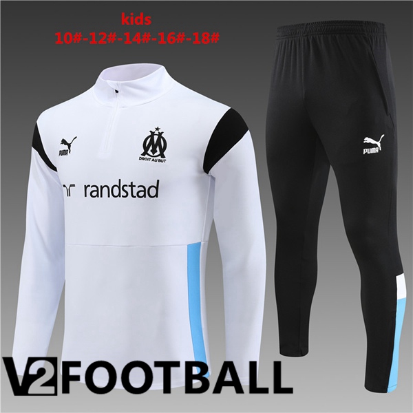 Marseille OM Kids Training Tracksuit Suit White 2023/2024