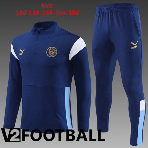Manchester City Kids Training Tracksuit Suit Royal Bluee 2023/2024