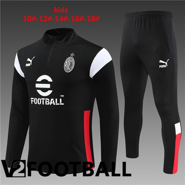 AC Milan Kids Training Tracksuit Suit Black 2023/2024