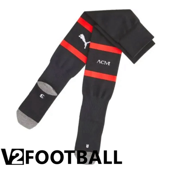 AC Milan Soccer Socks Home Black 2023/2024