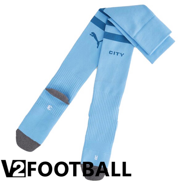 Manchester City Soccer Socks Home Blue 2023/2024