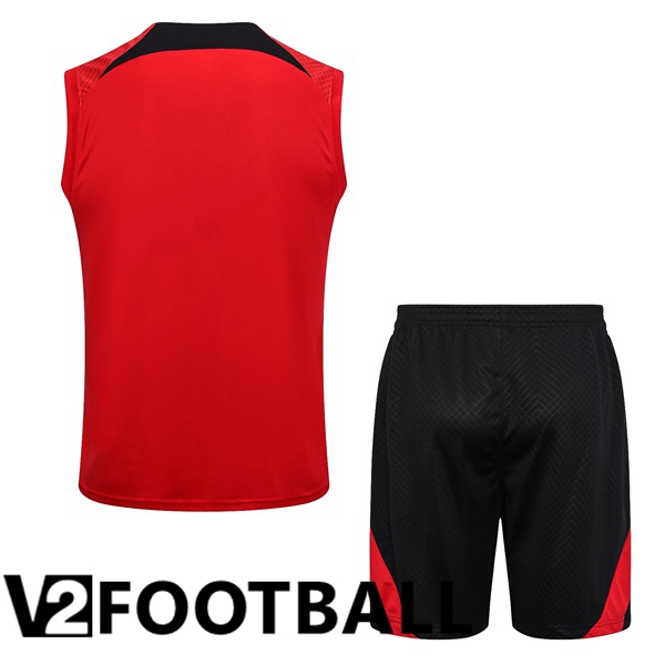 Paris PSG Soccer Vest + Shorts Red 2023/2024