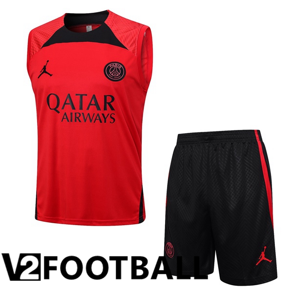 Paris PSG Soccer Vest + Shorts Red 2023/2024