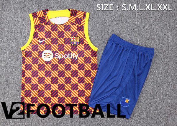 FC Barcelona Soccer Vest + Shorts Yellow 2023/2024