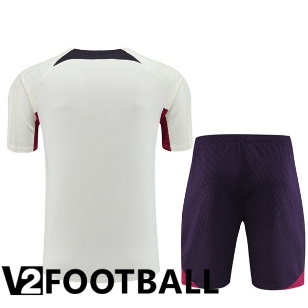 Paris PSG Training T Shirt + Shorts White 2023/2024