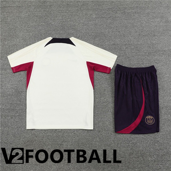 Paris PSG Training T Shirt + Shorts White 2023/2024