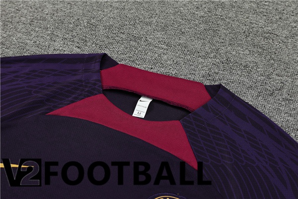 Paris PSG Training T Shirt + Shorts Purple 2023/2024