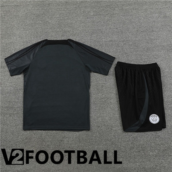 JORDAN Paris PSG Training T Shirt + Shorts Black 2023/2024