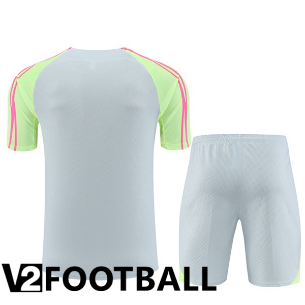 Paris PSG Training T Shirt + Shorts Grey 2023/2024