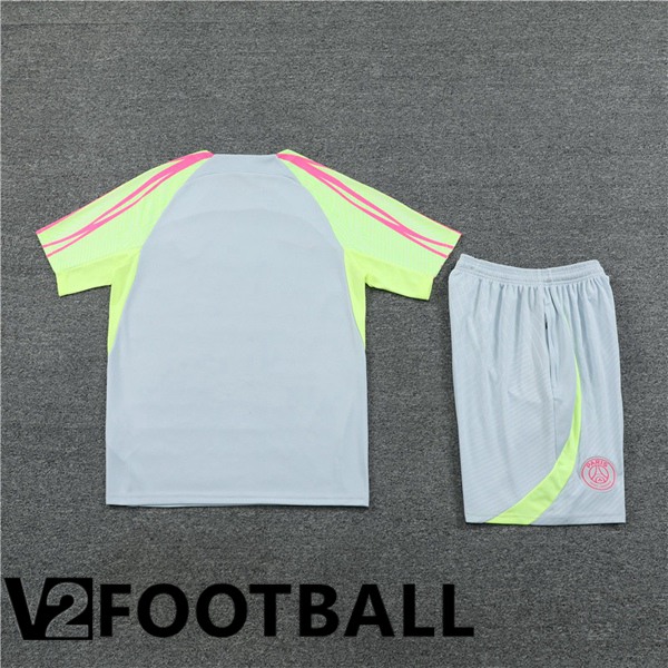 Paris PSG Training T Shirt + Shorts Grey 2023/2024