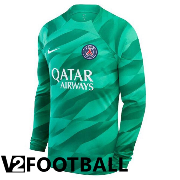 Paris PSG Goalkeeper Soccer Shirt Long Sleeve Green 2023/2024