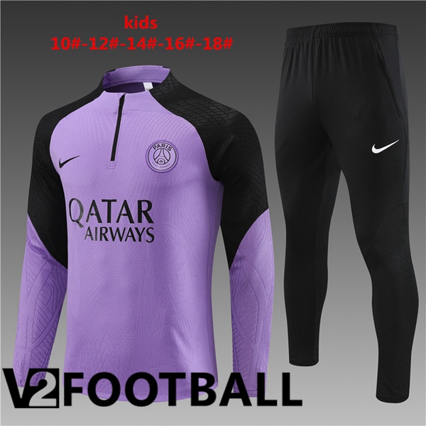 Paris PSG Kids Training Tracksuit Suit Purple 2023/2024