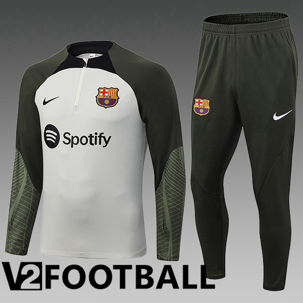 FC Barcelona Kids Training Tracksuit Suit Grey Green 2023/2024