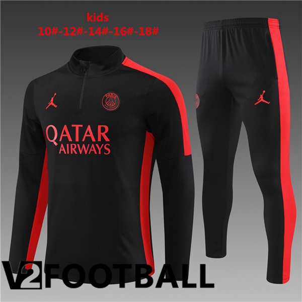 JORDAN Paris PSG Kids Training Tracksuit Suit Black 2023/2024