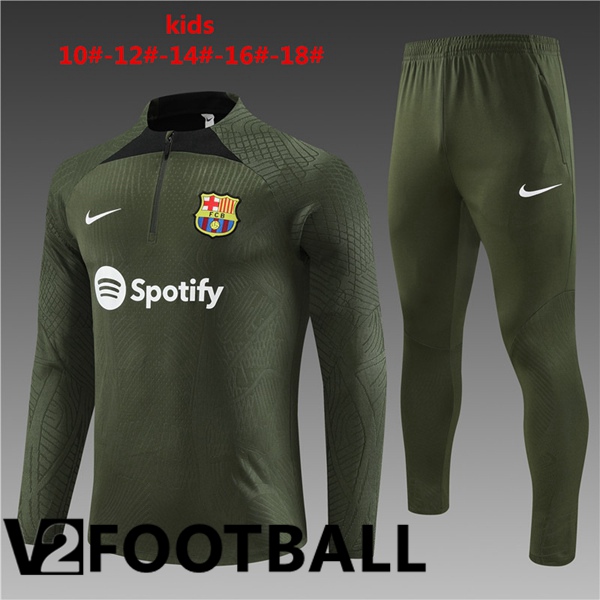 FC Barcelona Kids Training Tracksuit Suit Green 2023/2024