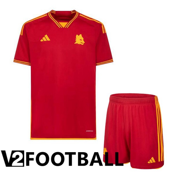 AS Roma Kids Football Shirt Home Red 2023/2024